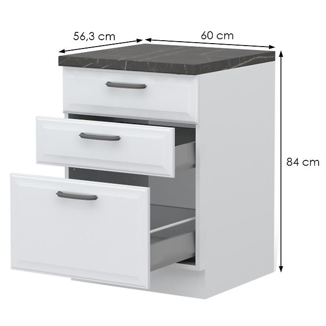 Skrinka do kuchyne Evia r-60-3mbox/4 3s pearl grey matná