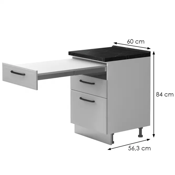 Skrinka do kuchyne Evia r-60-3fms/4 pearl grey matná