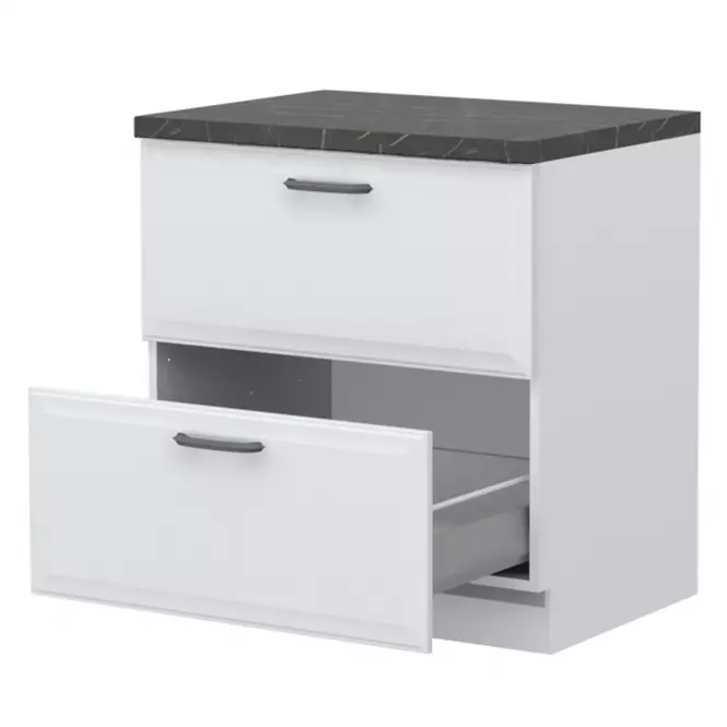Skrinka do kuchyne Evia r-80-2mbox/4 2s pearl grey matná