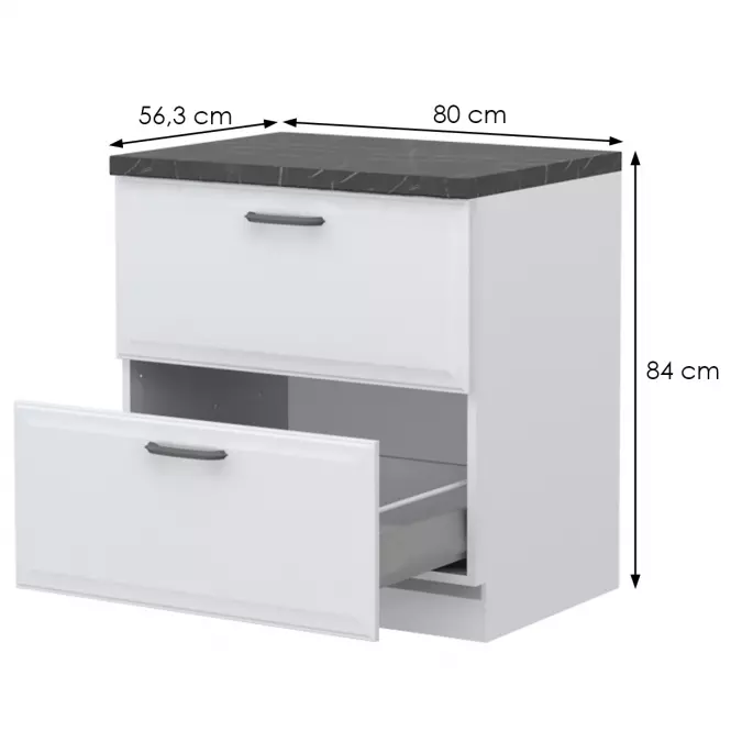Skrinka do kuchyne Evia r-80-2mbox/4 2s pearl grey matná