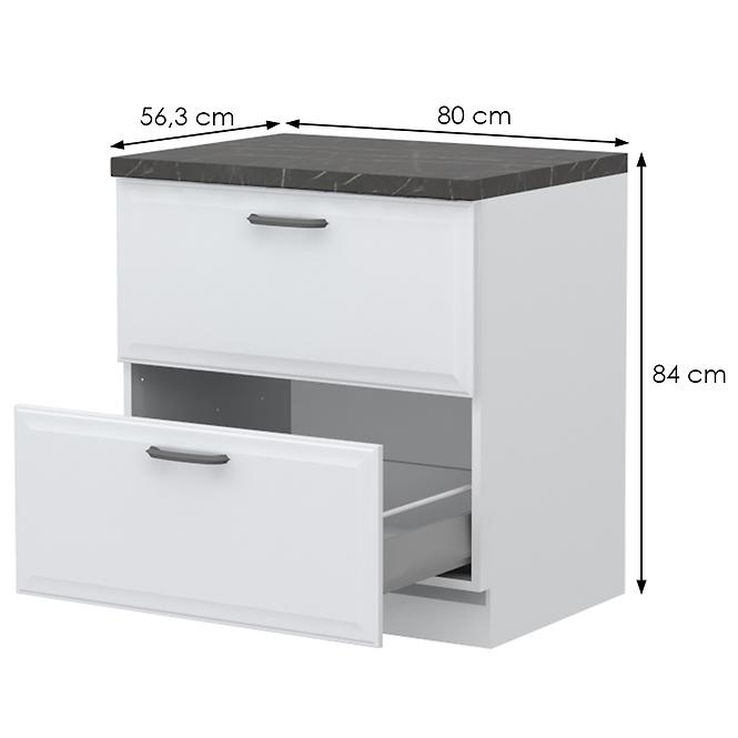 Skrinka do kuchyne Evia r-80-2mbox/4 2s pearl grey matná
