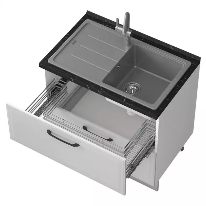 Skrinka do kuchyne Evia r-90-2mz/4 pearl grey matná