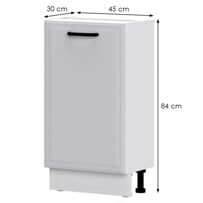 Skrinka do kuchyne Evia r3-45-1k/4 pearl grey matná