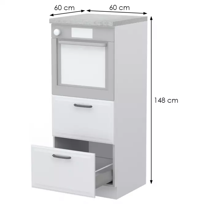 Skrinka do kuchyne Evia k14-60-2mb/4 pearl grey matná