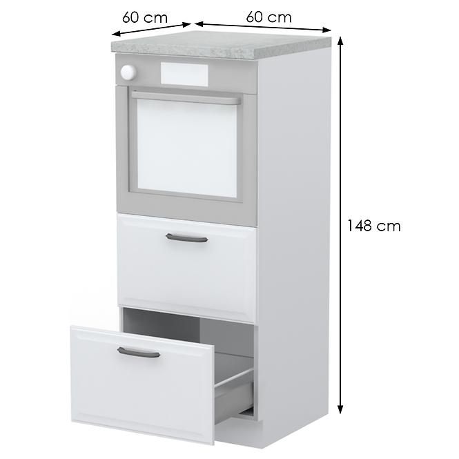 Skrinka do kuchyne Evia k14-60-2mb/4 pearl grey matná