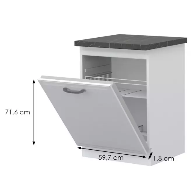 Dvierka Evia k60/4 pearl grey matná