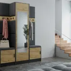 Predsieňový nábytok Roj 16 craft + Madryt 1100 ekokoža čierna