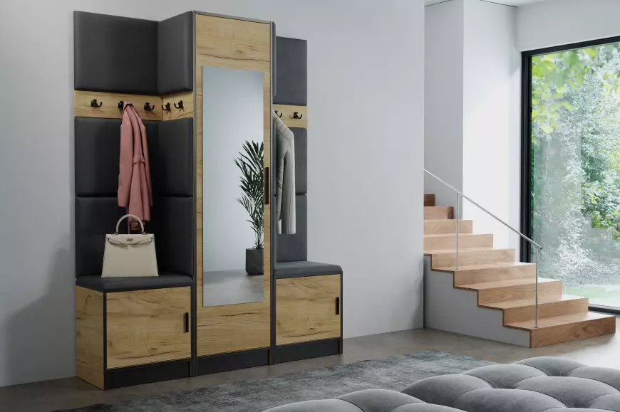 Fotografia produktu: Predsieňový nábytok Roj 16 craft + Madryt 1100 ekokoža čierna