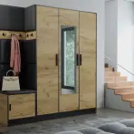 Predsieňový nábytok Roj 14 craft + Madryt 1100 ekokoža čierna