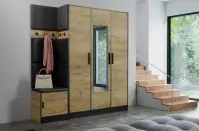 Predsieňový nábytok Roj 14 craft + Madryt 1100 ekokoža čierna