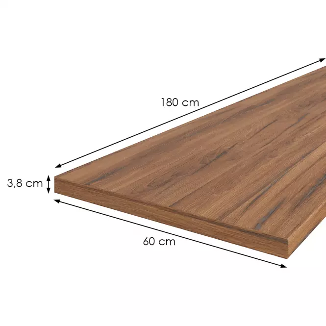 Kuchynská doska 180 cm/38 mm dub estana tmavý / R20366,2