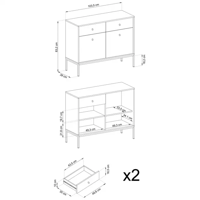Komoda Mono mksz104 béžový
