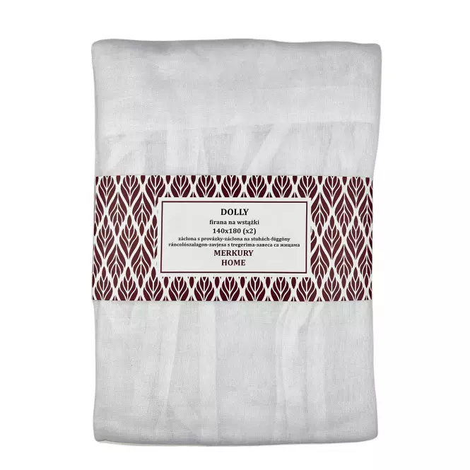 Záclona na stuhách Dolly polyester biela 140x180 (x2) Merkury Home