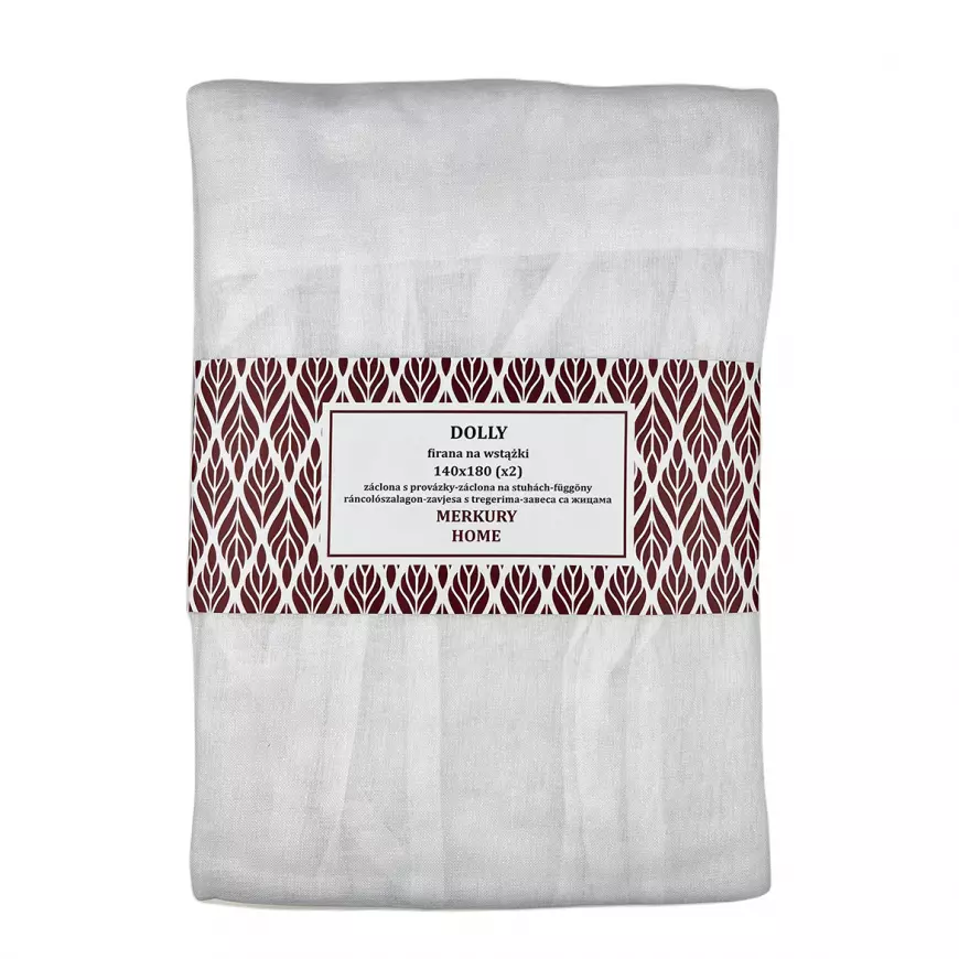 Záclona na stuhách Dolly polyester biela 140x180 (x2) Merkury Home