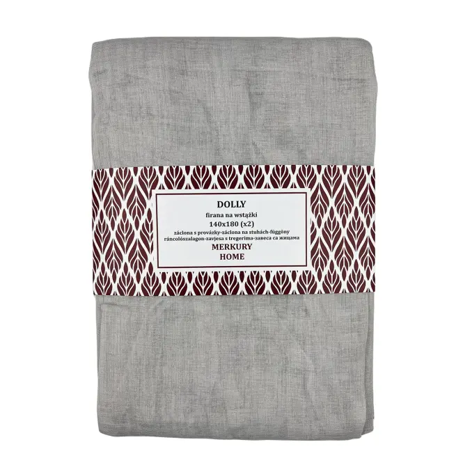 Záclona na stuhách Dolly polyester svetlosivá 140x180 (x2) Merkury Home II/2