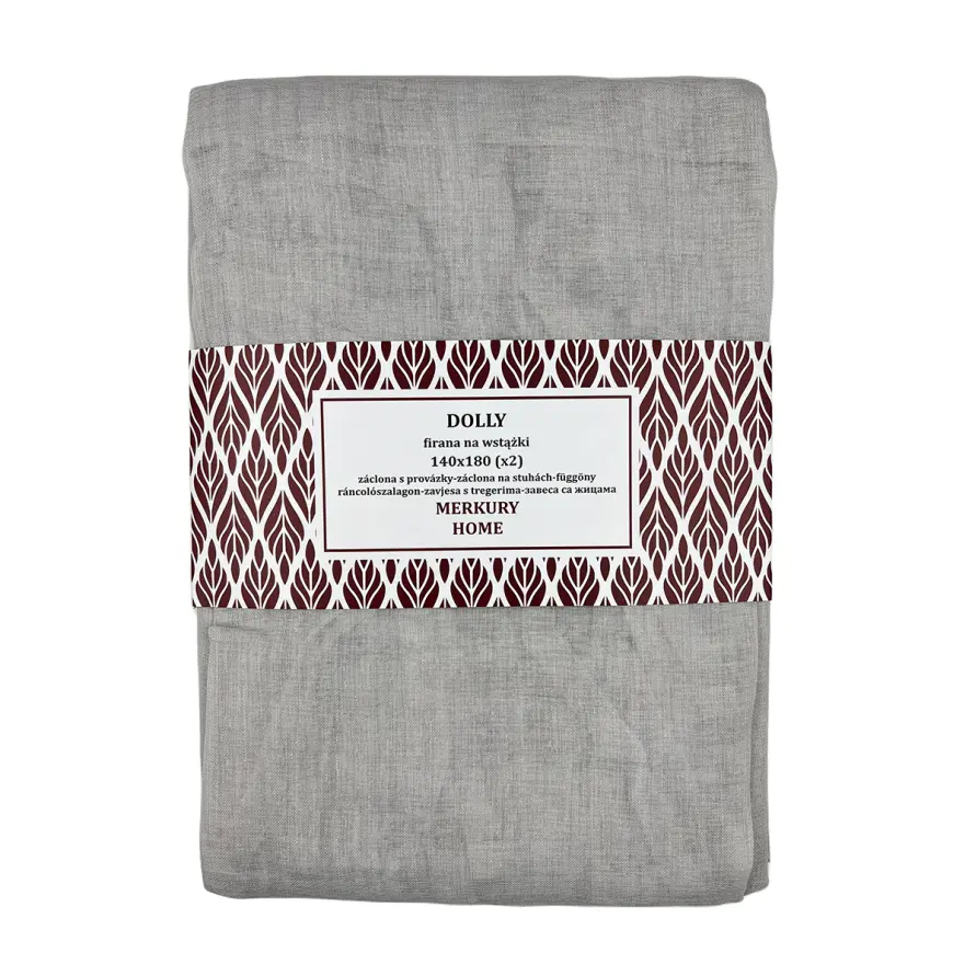 Záclona na stuhách Dolly polyester svetlosivá 140x180 (x2) Merkury Home II/2