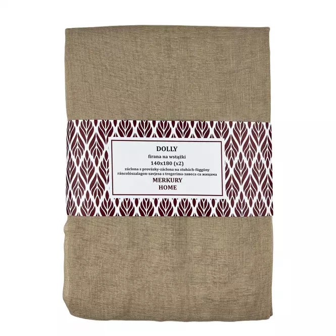 Záclona na stuhách Dolly polyester béžová 140x180 (x2) Merkury Home
