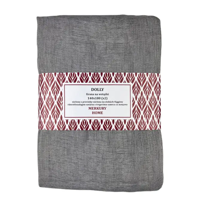 Záclona na stuhách Dolly polyester tmavosivá 140x180 (x2) Merkury Home II/2