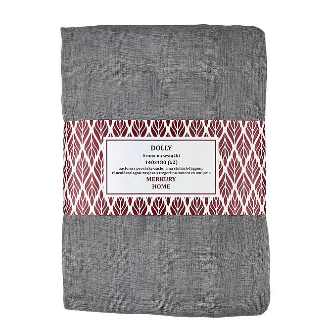Záclona na stuhách Dolly polyester tmavosivá 140x180 (x2) Merkury Home II/2