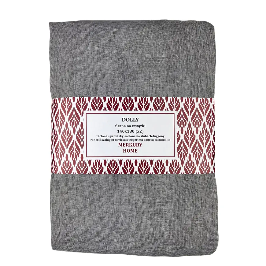 Záclona na stuhách Dolly polyester tmavosivá 140x180 (x2) Merkury Home II/2