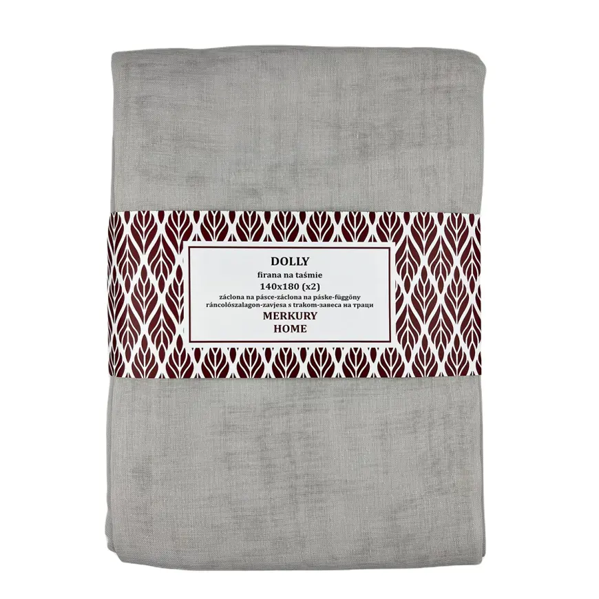 Záclona na páske Dolly polyester svetlosivá 140x180 (x2) Merkury Home