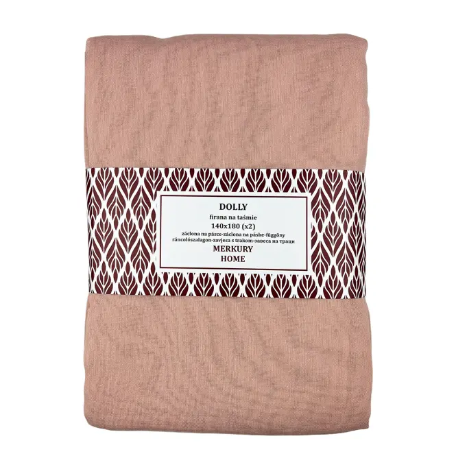 Záclona na páske Dolly polyester svetloružový 140x180 (x2) Merkury Home