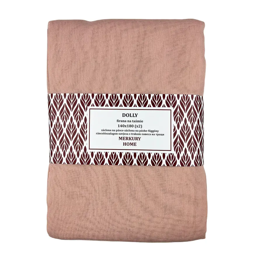 Záclona na páske Dolly polyester svetloružový 140x180 (x2) Merkury Home