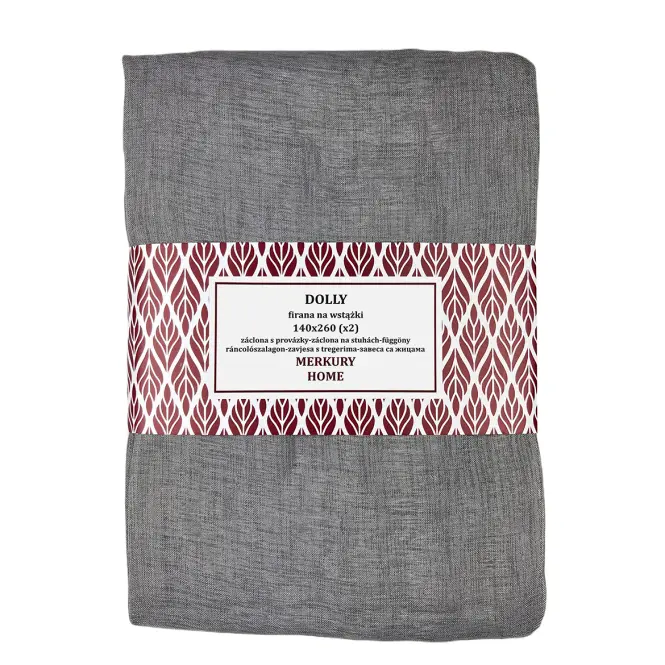 Záclona na stuhách Dolly polyester tmavosivá 140x260 (x2) Merkury Home II/2