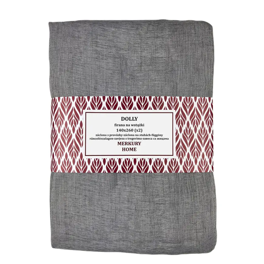 Záclona na stuhách Dolly polyester tmavosivá 140x260 (x2) Merkury Home II/2