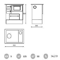 Kuchynské kachle Regular 46 ECO biela 8 kW pravé