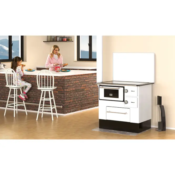 Kuchynské kachle Regular 46 Eco biela 8 kW ľavé