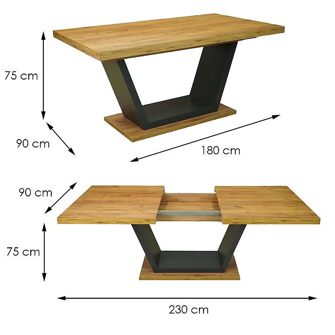 Rozkladací stôl ST-11 180/230x90cm k003/grafit