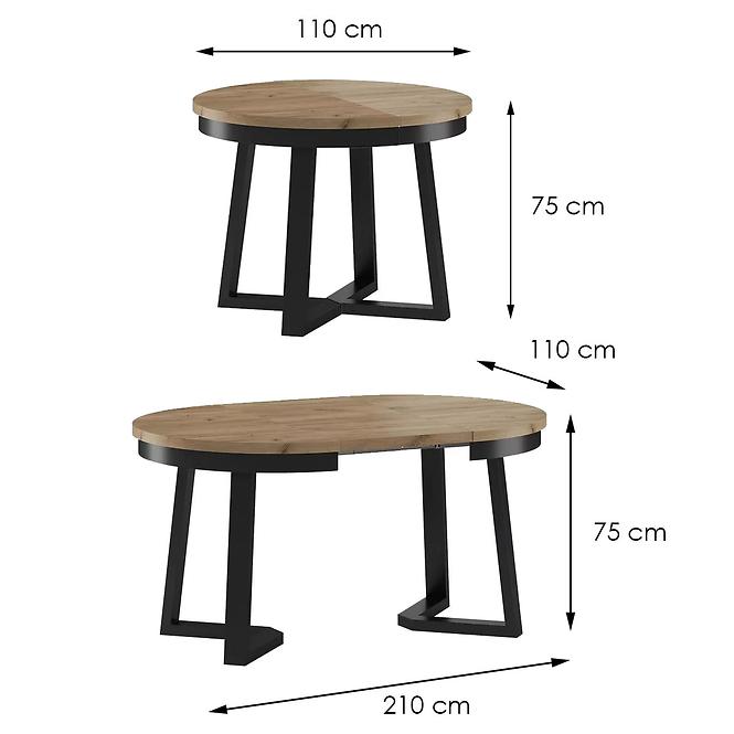 Rozkladací stôl ST-17 110/210x110cm dub wotan