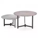 Sada lavičiek Twins popolavý/hnedá