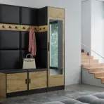 Predsieňový nábytok Roj 20 craft + Madryt 1100 syntetická koža čierna