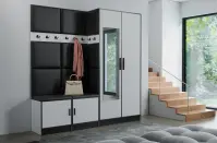 Predsieňový nábytok Roj 21 biely + Madryt 1100 syntetická koža čierna