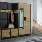 Predsieňový nábytok Roj 21 craft + Madryt 1100 ekokoža čierna