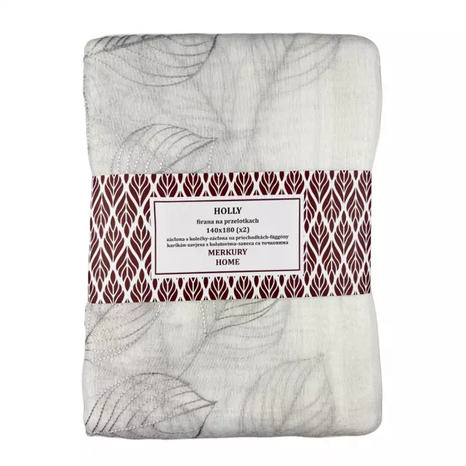 Záclona na priechodkách Holly polyester svetlo sivá 140x180 Merkury Home II/22