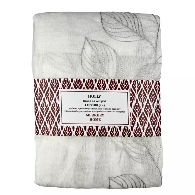 Záclona na stuhách Holly polyester svetlo sivá 140x180 Merkury Home II/22