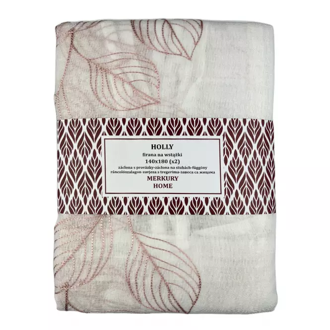 Záclona na stuhách Holly polyester svetlo ružový 140x180 Merkury Home II/22