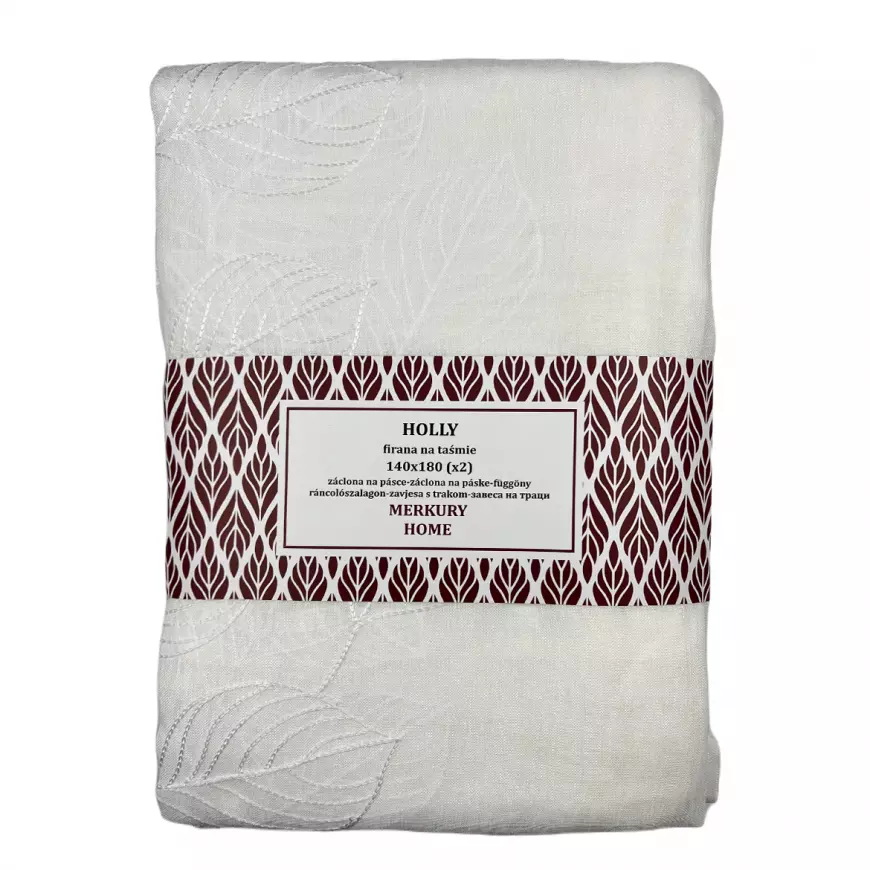 Záclona na páske Holly polyester biela 140x180 Merkury Home II/22