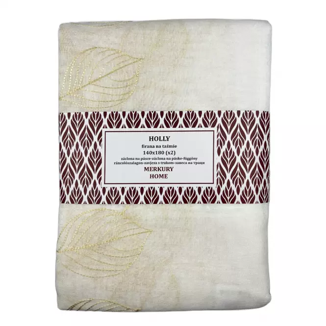 Záclona na páske Holly polyester ecru 140x180 Merkury Home II/22