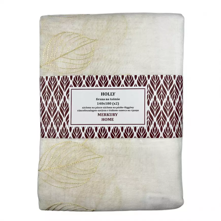 Záclona na páske Holly polyester ecru 140x180 Merkury Home II/22