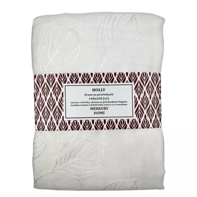 Záclona na priechodkách Holly polyester biela 140x260 Merkury Home II/22