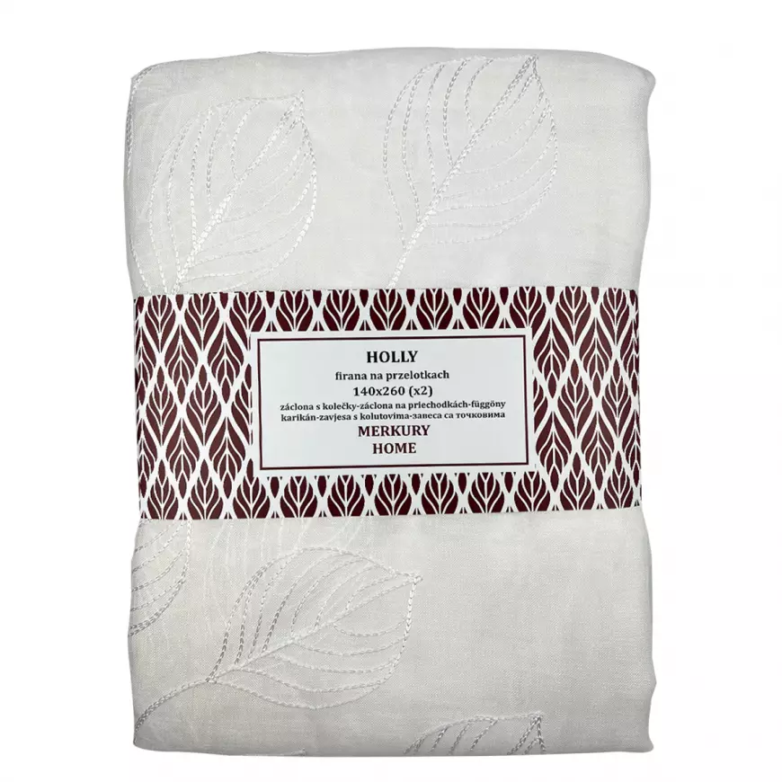Záclona na priechodkách Holly polyester biela 140x260 Merkury Home II/22