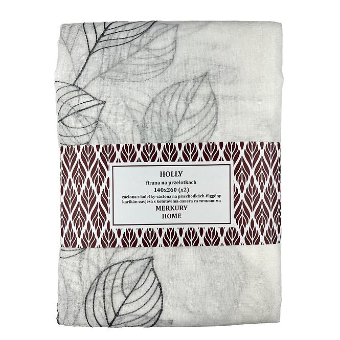 Záclona na priechodkách Holly polyester tmavosivá 140x260 Merkury Home II/22