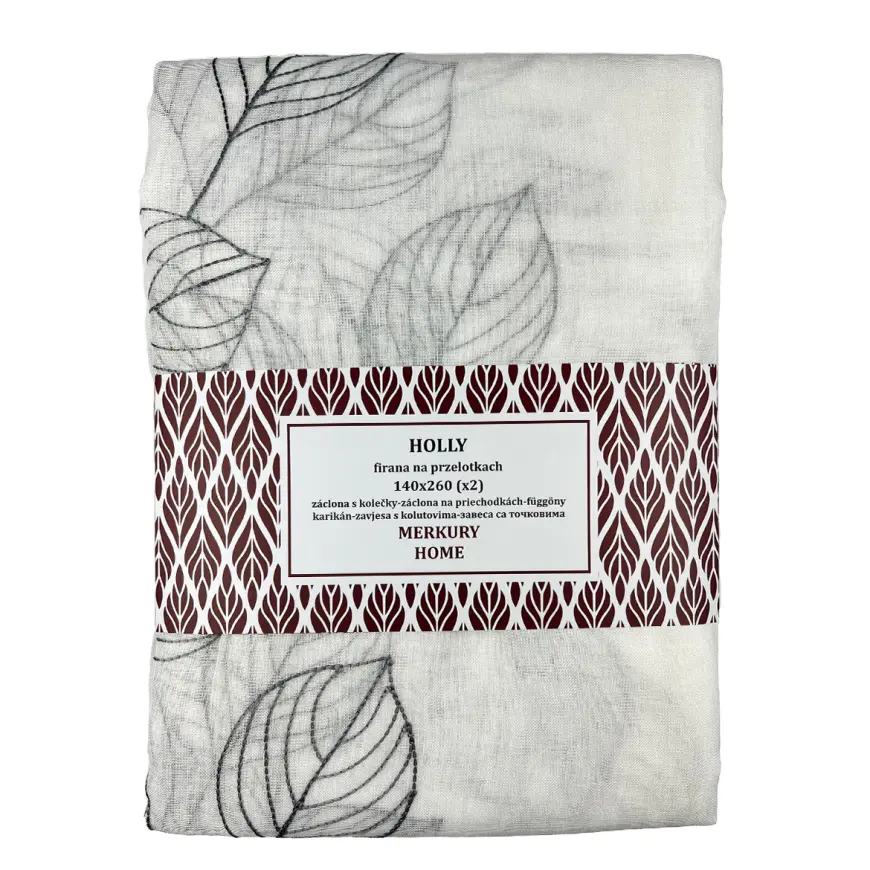 Záclona na priechodkách Holly polyester tmavosivá 140x260 Merkury Home II/22