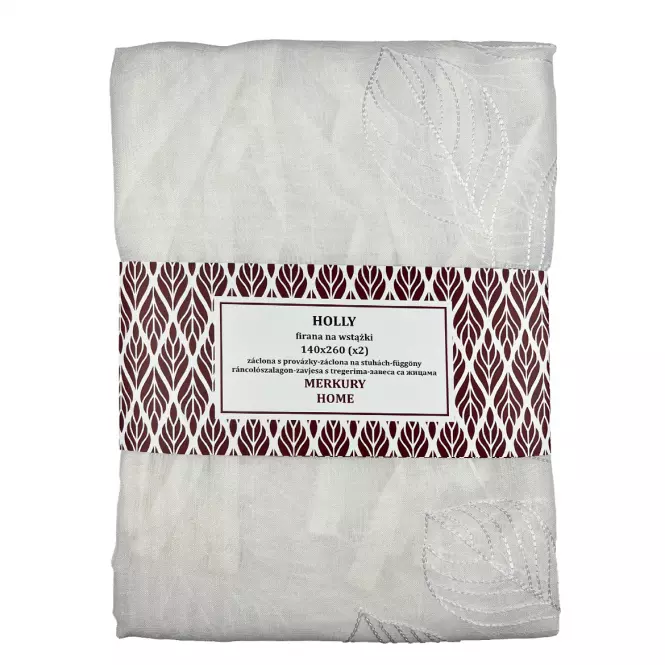 Záclona na stuhách Holly polyester biela 140x260 Merkury Home II/22