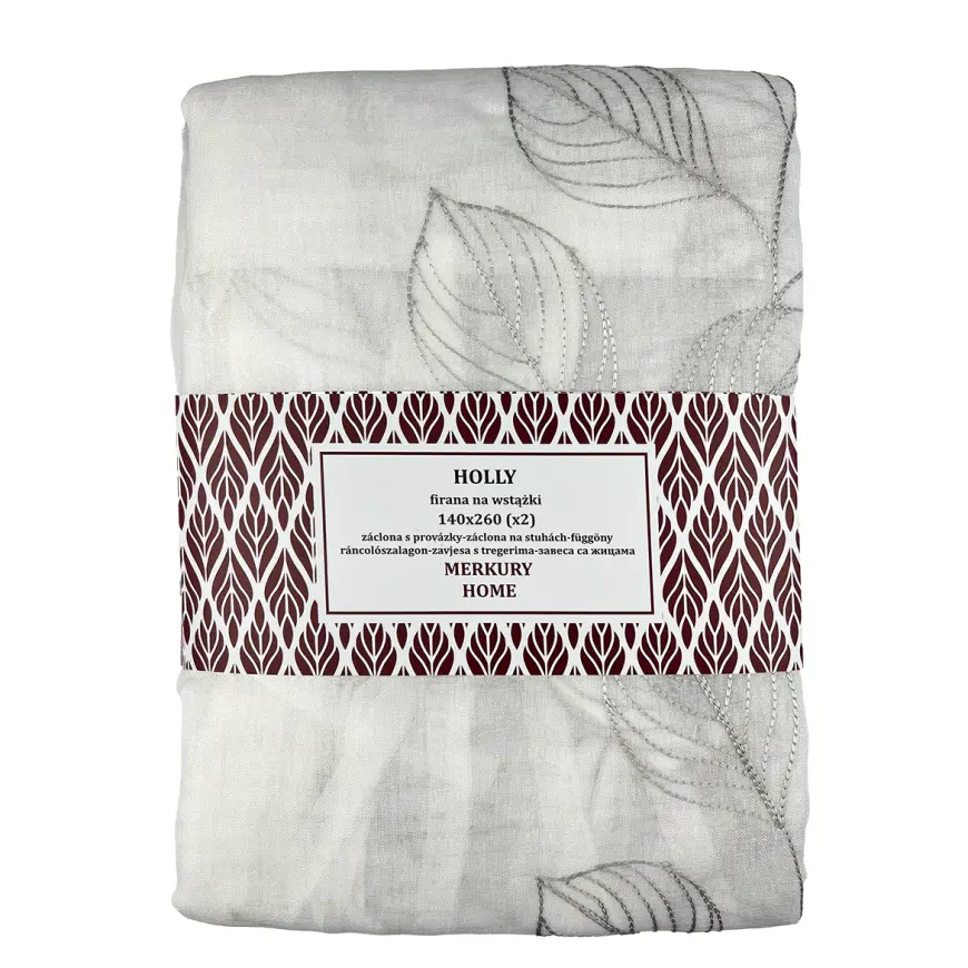 Záclona na stuhách Holly polyester svetlosivá 140x260 Merkury Home II/22