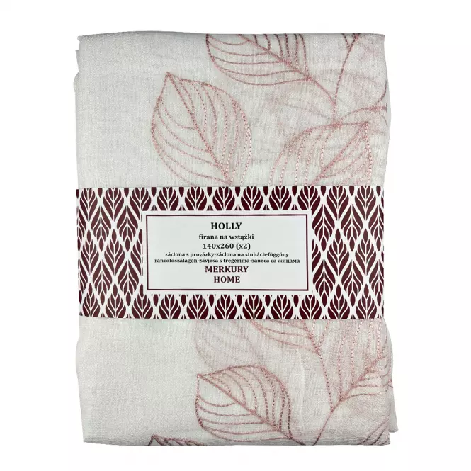Záclona na stuhách Holly polyester svetlo ružový 140x260 Merkury Home II/22